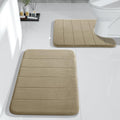 Yimobra Memory Foam Bath Mat Set, 2 Pieces Soft Bathroom Rugs,17x24 and 24x20.4 U-Shaped for Bathroom Rugs, Toilet Mats, Water A