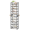 TIFFLOI 10Tier Narrow Shoe Rack, Black Metal Shoe Organizer with Dense Mesh Shelves for Entryway, Closet, Bedroom, Garage Small