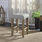 Acme Charnell Faux Leather Counter Height Stool in Gray and Oak Set of 2