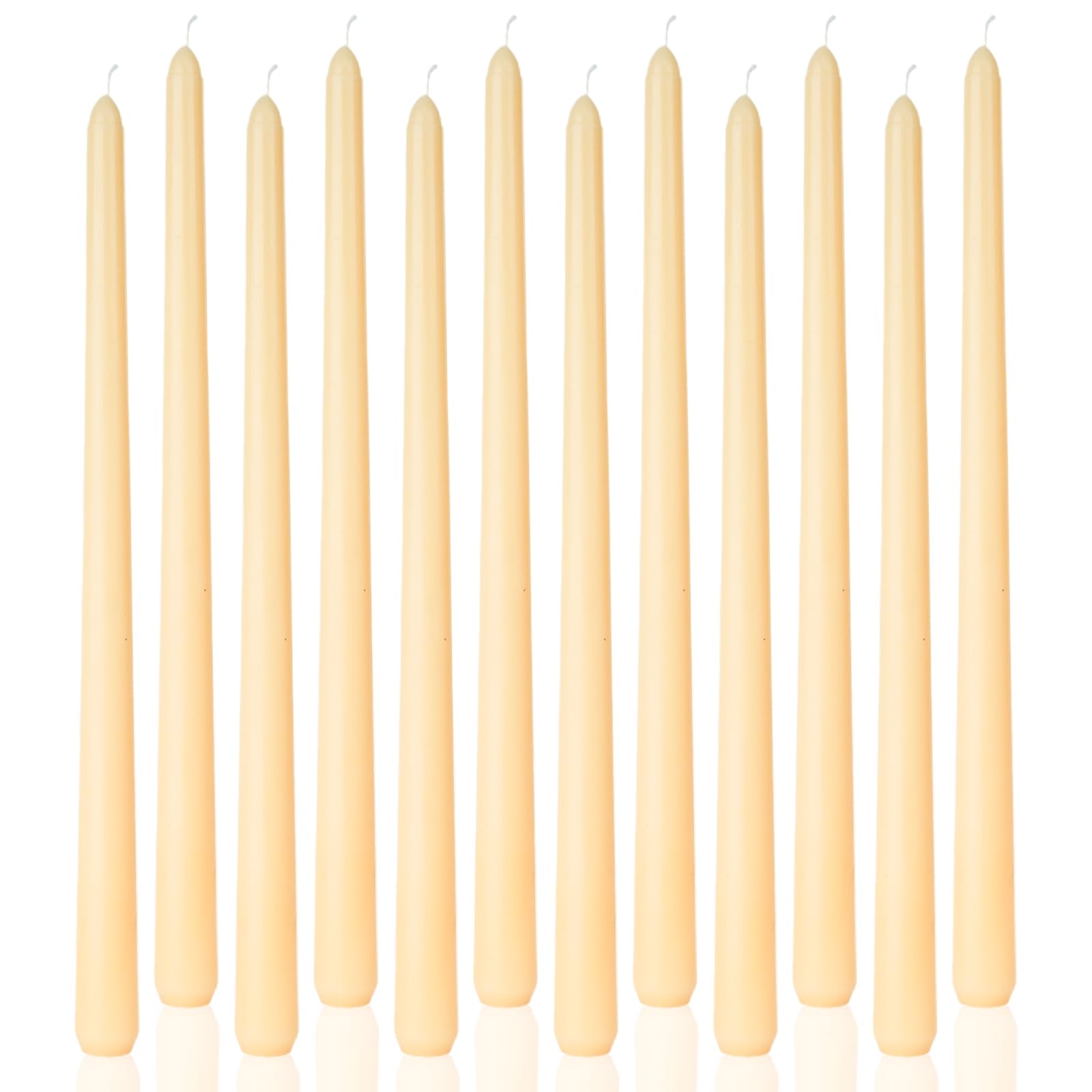 LPUSA Ivory Tall Taper Candles 12 inch Unscented Smokeless Long Tall Tapered Candle for Candlesticks Sticks Wedding Advent Home 