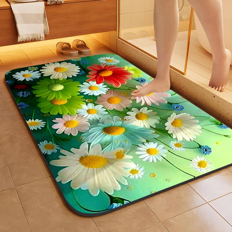 SAXAT Water Absorbent Rectangular mats for Bathroom Kitchen Door mat Anti Slip Skid Bath mat (Design 6)