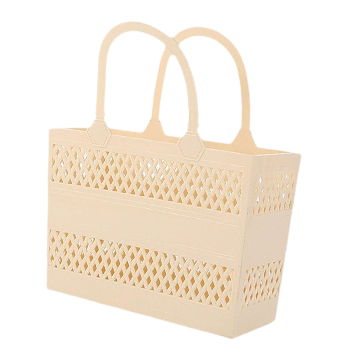 UJEAVETTE Shower Caddy Basket with Handles Portable Box for Camp College Dorm Bathroom Beige