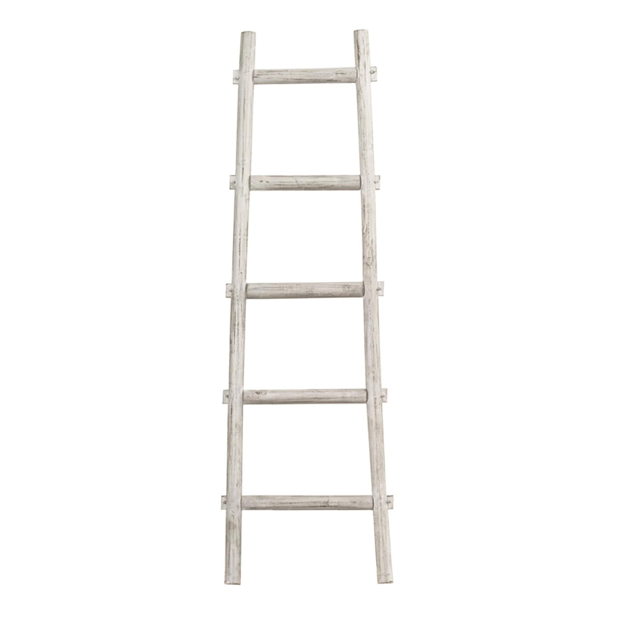 HomeRoots 59' X 18' X 2' White Decorative Ladder Shelve