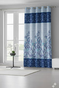 Home Sizzler 4 Pieces Garden Panel Eyelet Polyester Long Door Curtains  9 Feet, Blue