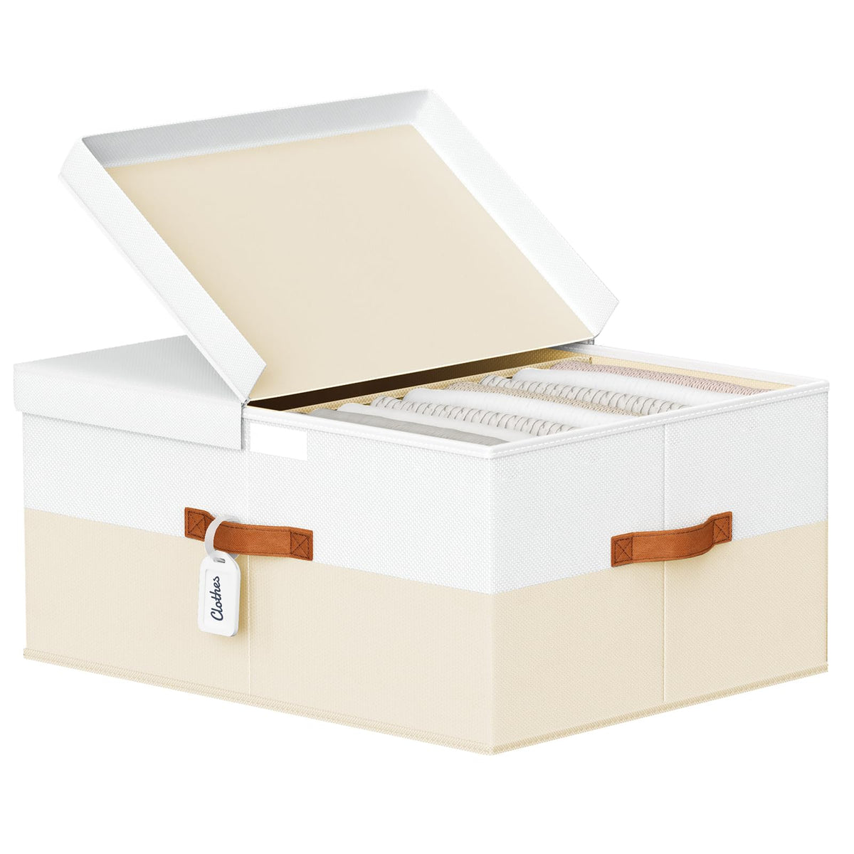 Homsorout Extra Large Storage Bins  1 Pack Closet Storage Boxes with DoubleOpen Lid & Divider Board, Stackable Colthes Storage