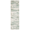 SAFAVIEH Hudson Shag Collection Runner Rug - 23 x 8, Ivory & Green, Modern Design, Non-Shedding & Easy Care, 2-inch Thick Idea