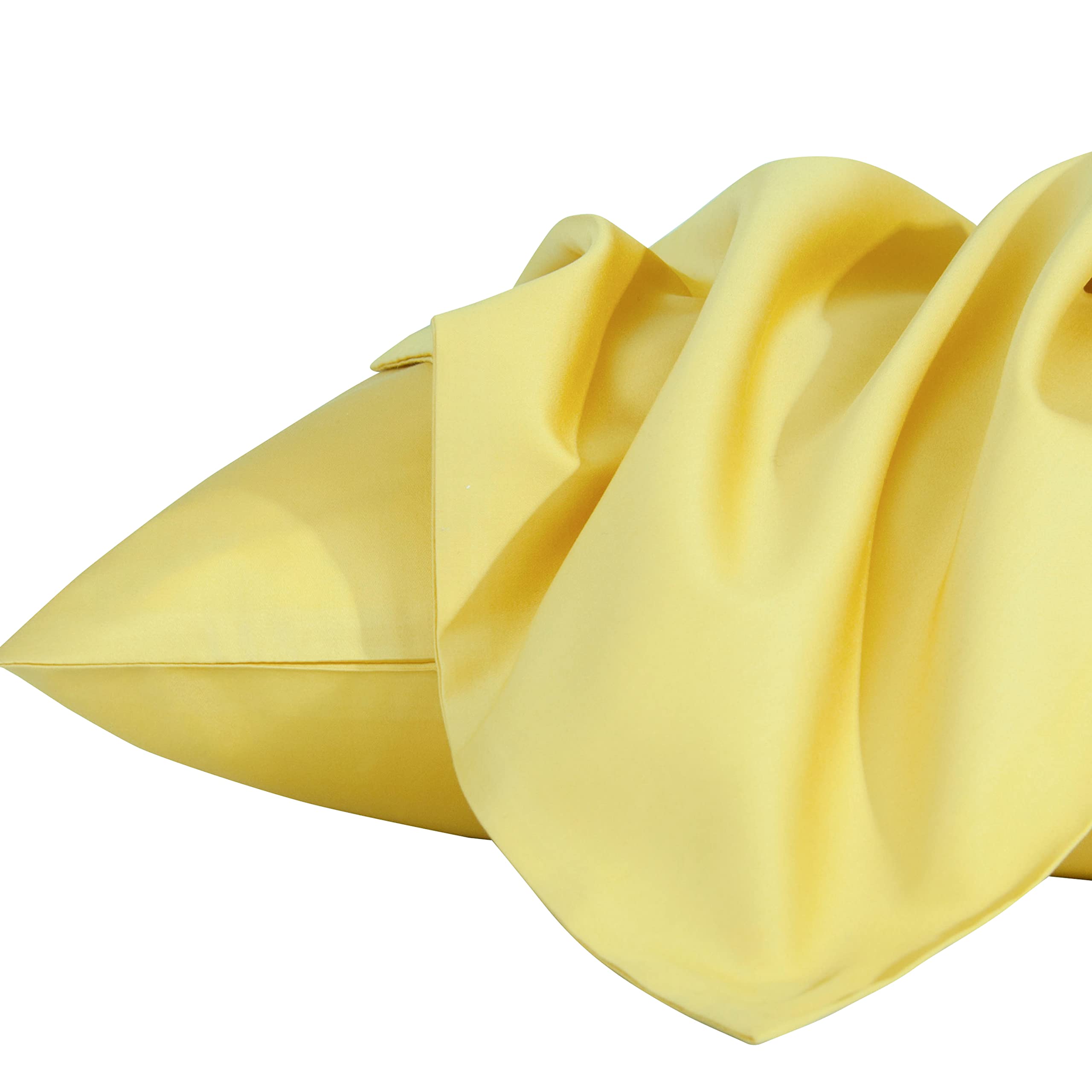 Ntbay 500 Thread Count 100% Egyptian Cotton King Pillowcases, Super Soft And Breathable Envelope Closure Pillow Cases, 20X36 Inches, Mustard Yellow