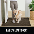 Gorilla Grip Heavy Duty Traffic Guard Doormat, 72X48, Durable Rubber Backing, Low Profile Indoor Outdoor Door Mat, Stain And Fade Resistant Shoe Scraper, Commercial Welcome Mats For Entry, Brown