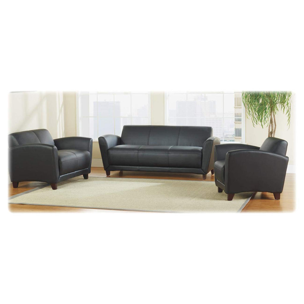 Lorell Leather Reception Club Chair, Black