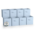 Sorbus Fabric Storage Cubes, 8 Pack, with Handles (13 Inch, Pastel Blue)