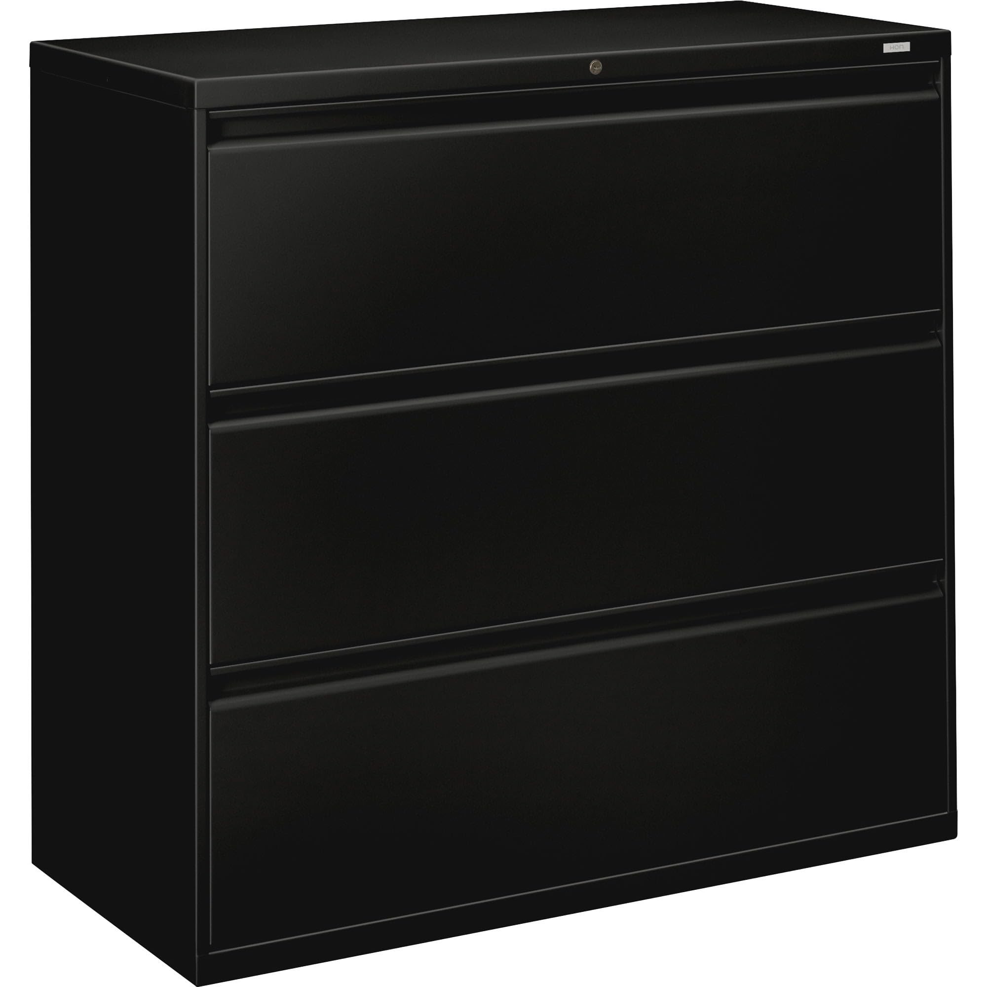 Hon 800 Series 3-Drawer Lateral File Cabinet, Black, 40.88' H X 42' W X 19.25' D