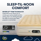 Serta Queen Raised Air Mattress 18" Tan Never Flat Pump Waterproof