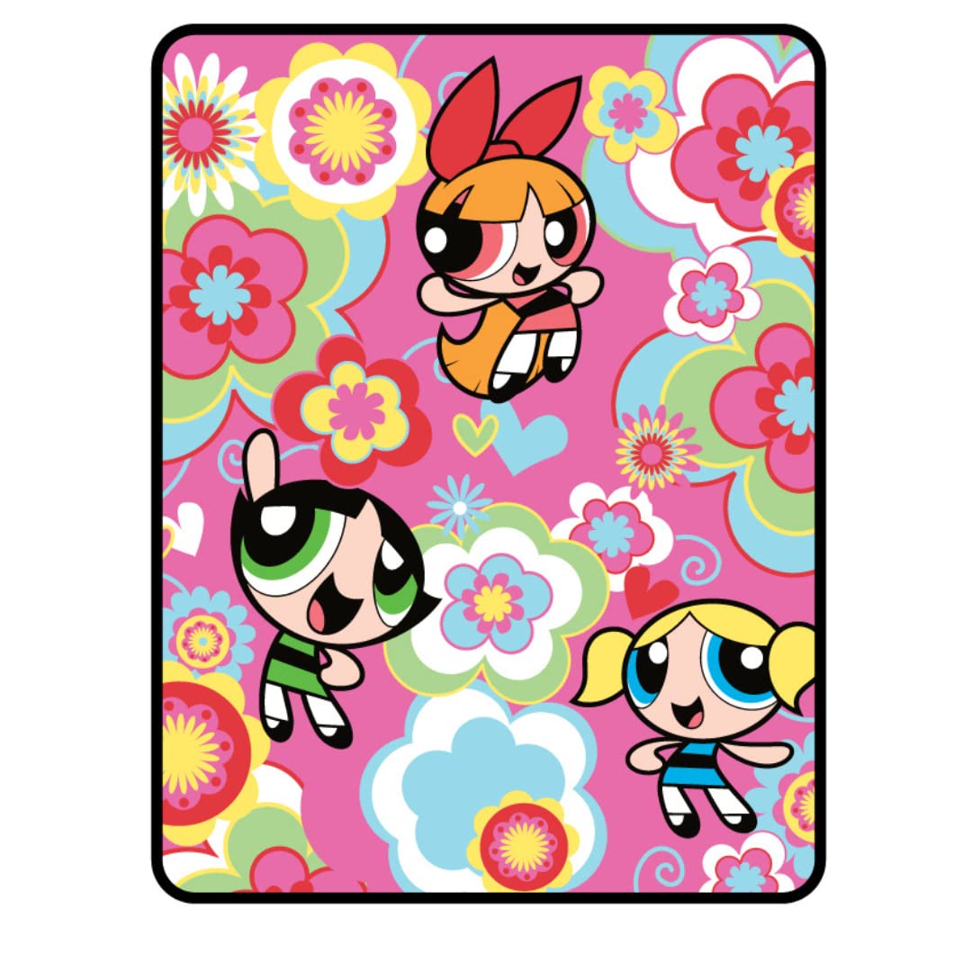 Franco Power Puff Girls Bedding Super Soft Micro Raschel Throw, 46 In X 60 In, (Official Licensed Power Puff Girls Product) Coll