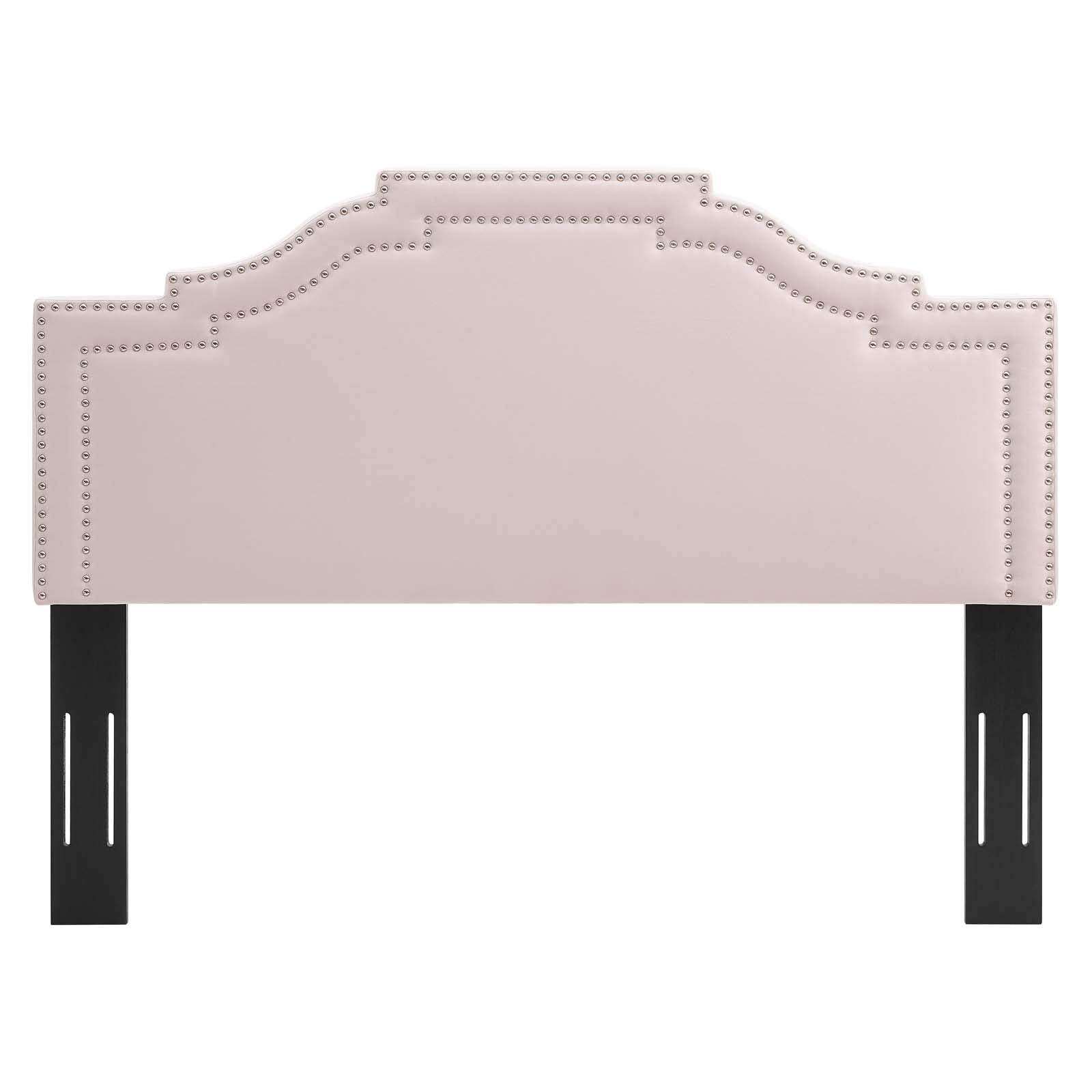 Modway Lucia Performance Velvet Headboard with Nailhead Detail, King/California King, Pink