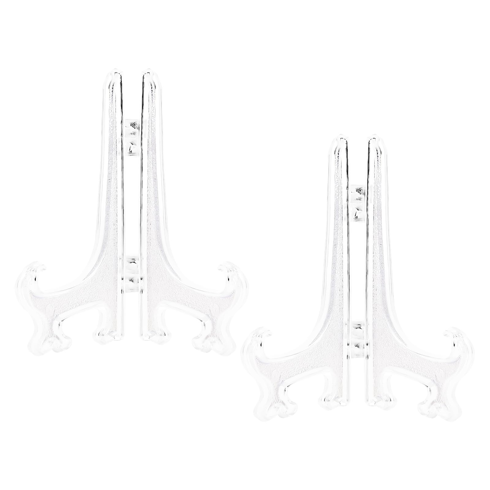Funzhan 2pcs Clear Acrylic Easels Plastic Plate Stands Holders Small Fold Display Stand Picture Frame Photo Artwork Home Decorat