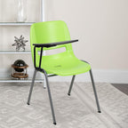 Flash Furniture Hercules Green Ergonomic Shell Chair With Right Handed Flip-Up Tablet Arm