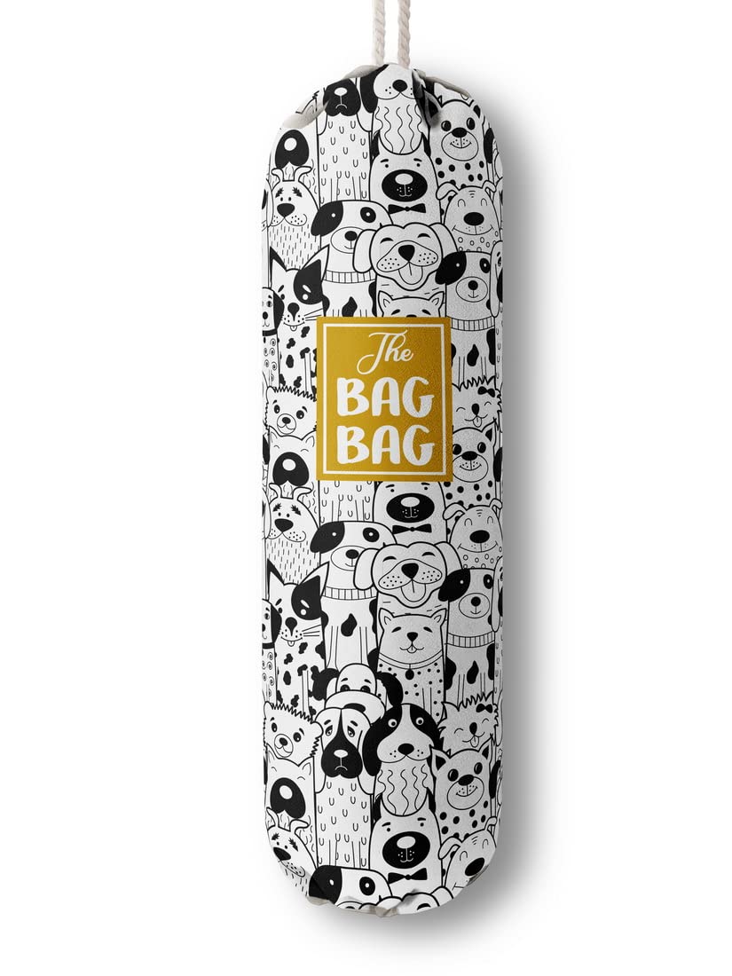 Grocery Bags Holder Organizer For Shopping Bags,Wall Mount Plastic Bags Storage Container Dispensers, Pet Lovers Home Kitchen Gi