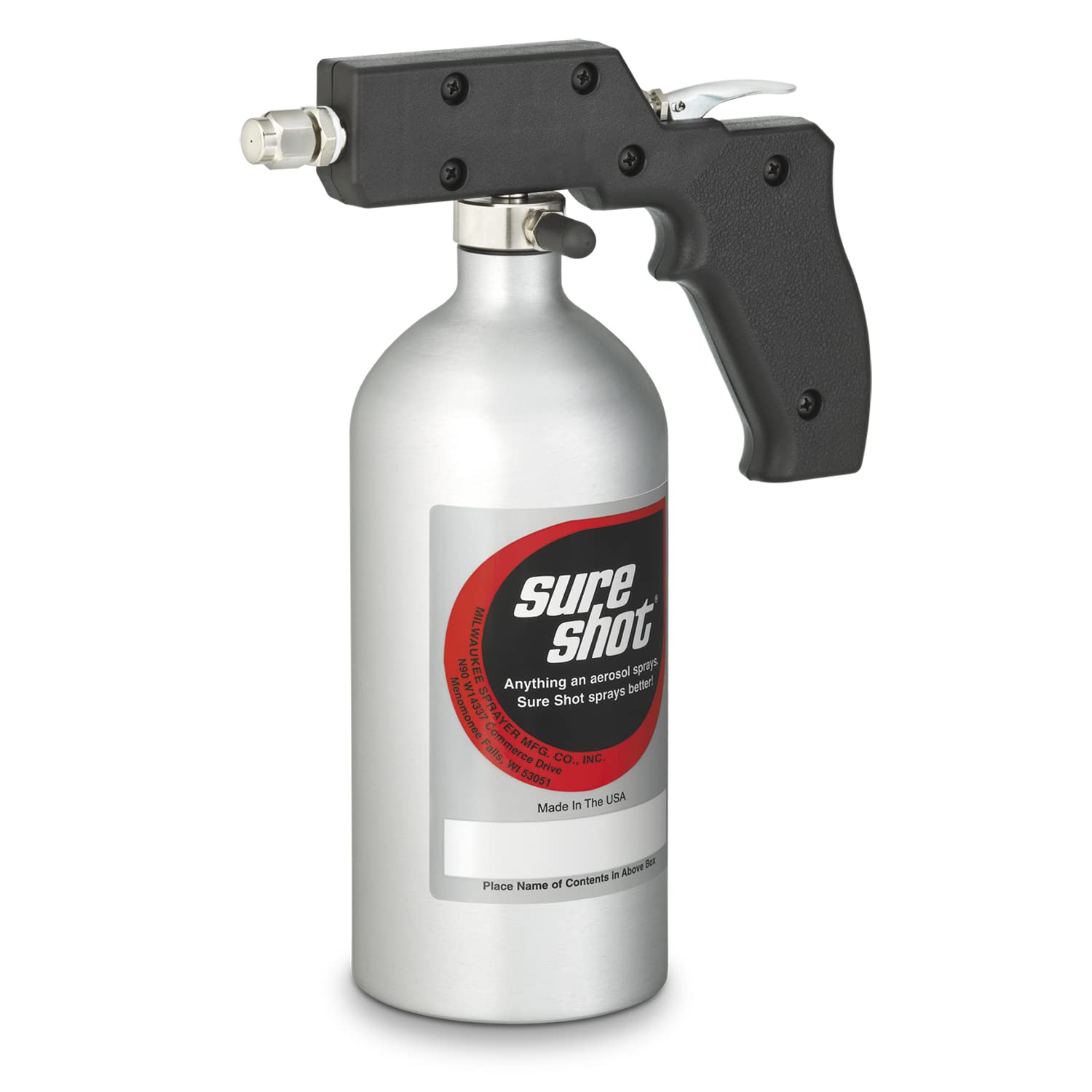 Sure Shot M2400 - Industrial Grade Silver Anodized Aluminum Sprayer With Adjustable Nozzle - Lightweight And Portable Compressed
