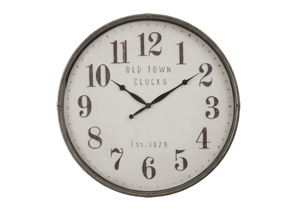 Monarch Specialties I 9024 Clocks, 30' Round, Large Oversized, Wall Clock, Brown, Transitional