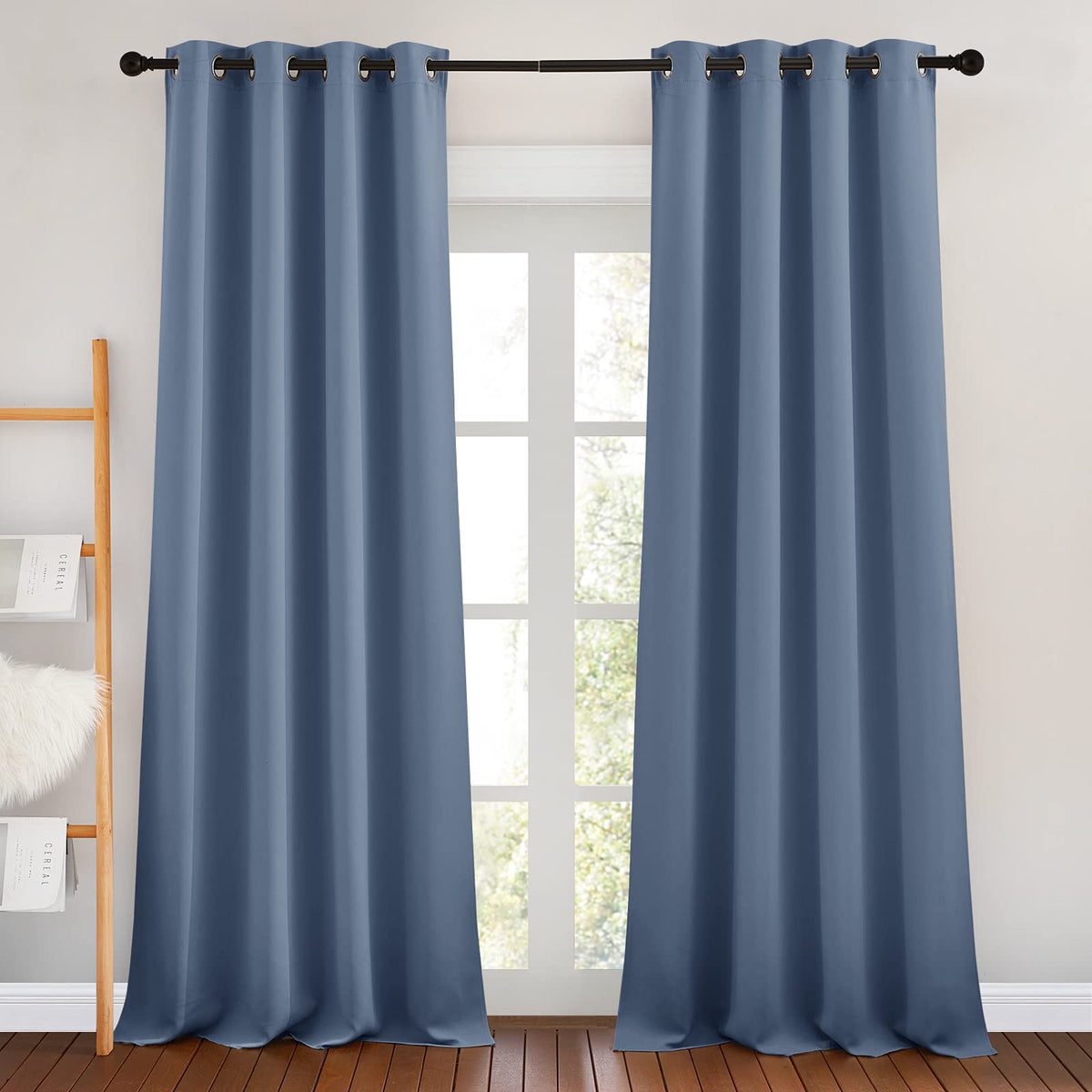 Nicetown Room Darkening Curtains For Windows - Home Fashion Energy Saving Grommet Top Thermal Insulated Drapes For Bedroom/Patio