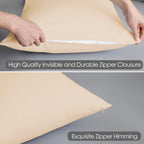 4 Pack Pillow Protector Standard Size 100% Egyptian Cotton Pillow Covers, 400 Thread Count Sateen Weave Cooling Pillow Cases Wit