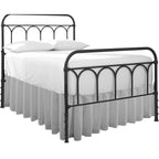 Ruffled Bed Skirt With Split Corners-Dust Ruffle - 24'' Drop 100% Microfiber Soft,Sheen & Luxurious Look - Bed Skirts (Light Gre