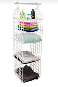 Kri2 5 Layer Folding Hanging Closet Organizer For Wardrobe Foldable Plastic Clothes Storage Shelf For Students, Hanging Wardrobe