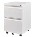 SISESOL 2 Drawer File Cabinet with Lock and Wheels,White Rolling File Cabinets,Locking Mobile Metal Filing Cabinet for Home Offi