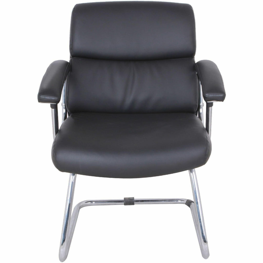 Lorell Sled Base Leather Black Guest Chair