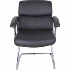 Lorell Sled Base Leather Black Guest Chair