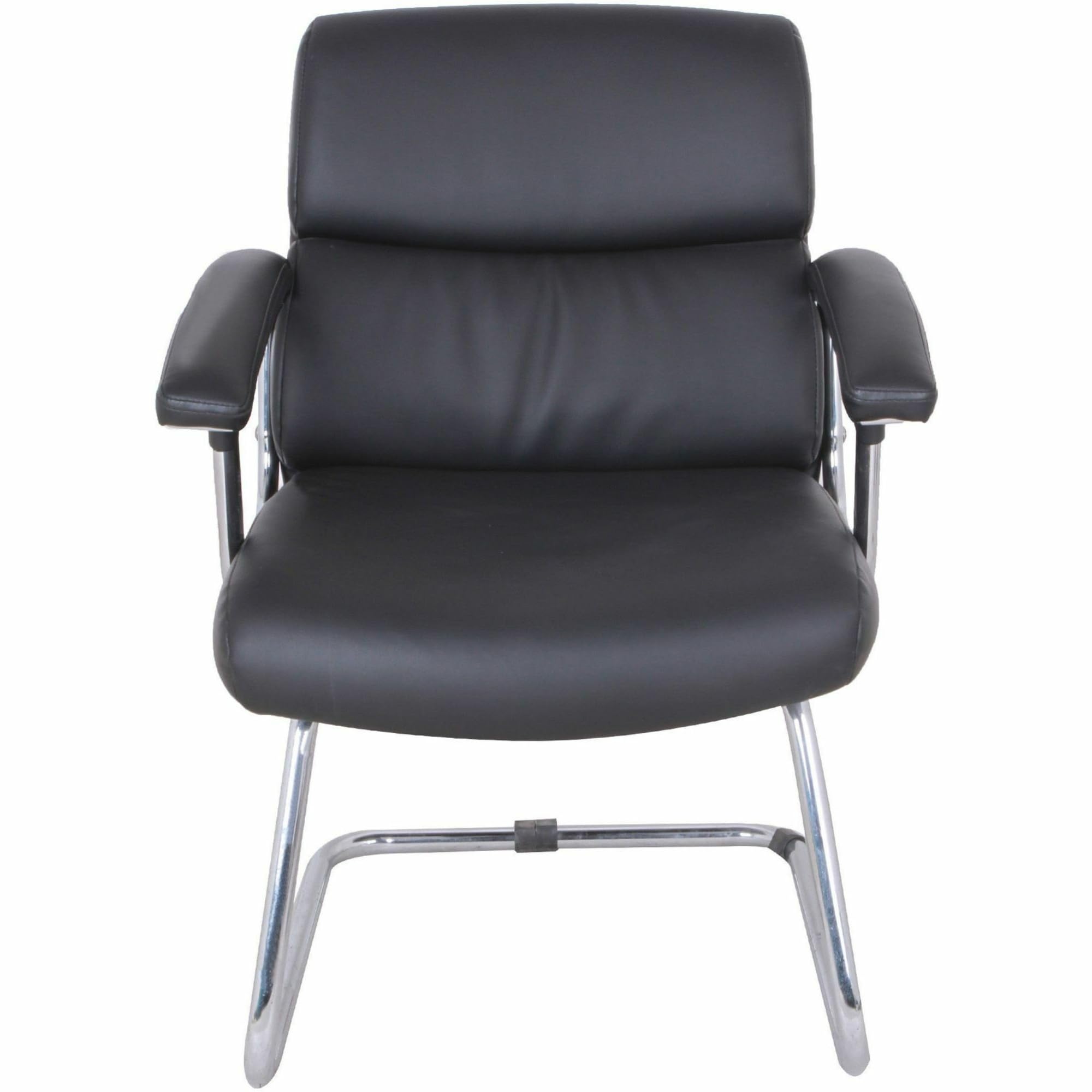 Lorell Sled Base Leather Black Guest Chair