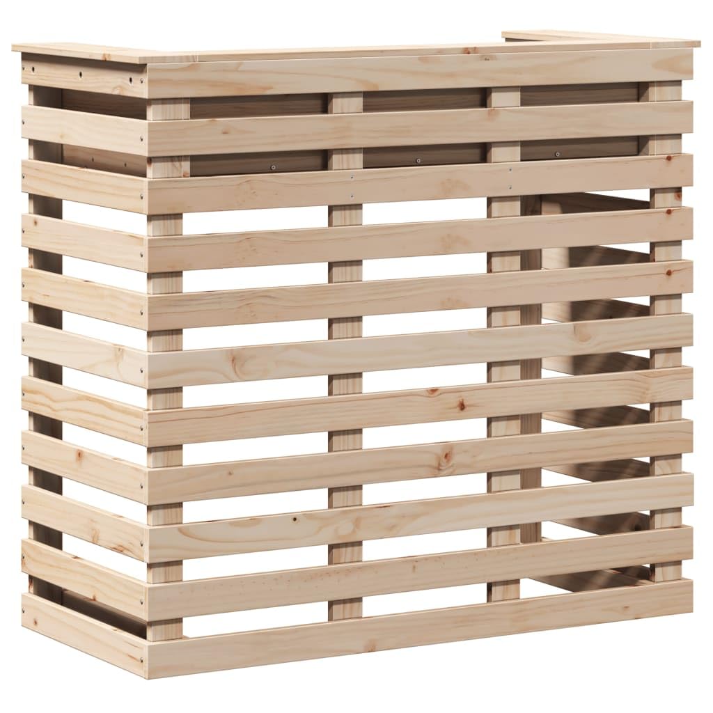 vidaXL Outdoor Bar Table-Brown Solid Pine Wood-113.5x50x103cm-Storage Shelf for Garden/Patio/Dining-Assembly Required