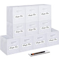 artsdi Set of 10 Storage Cubes,Foldable Fabric Cube Storage Bins with 10 Labels Window Cards & a Pen, Baskets Containers for She