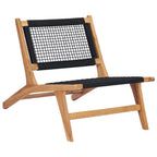 vidaXL Outdoor Comfortable Sun Lounger with Detachable Footrest, Solid Teak Wood with Unique Rope Design, Durable and Weather Resistant