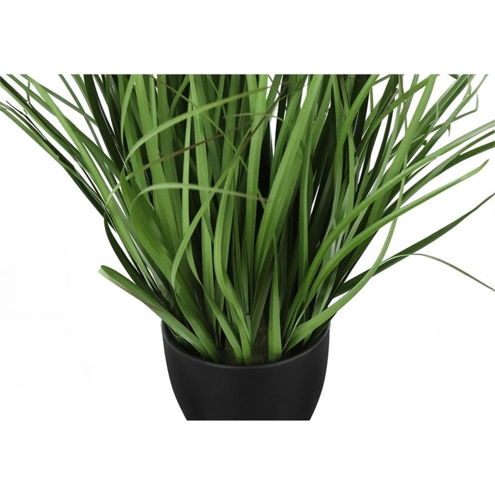 Monarch Specialties I 9575 Artificial Plant, 23' Tall, Grass, Indoor, Faux, Fake, Table, Greenery, Potted, Real Touch, Decorative, Green Grass, Black Pot