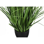 Monarch Specialties I 9575 Artificial Plant, 23' Tall, Grass, Indoor, Faux, Fake, Table, Greenery, Potted, Real Touch, Decorative, Green Grass, Black Pot