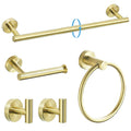 TURS Brushed Gold Bathroom Hardware Set 5 Piece, SUS304 Stainless Steel Bath Towel Bar Set, 24 Inch Bathroom Accessories Kit Wal