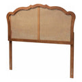 Baxton Studio Leandra Classic And Traditional Ash Walnut Finished Wood King Size Headboard With Rattan