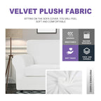 Znsayotx Luxury Velvet Chair Slipcovers With Arms 2 Piece Stretch Chair Covers For Living Room Thick Soft Armchair Slipcover Anti Slip Dog Pet Friendly Furniture Protector (White),32'-46'(1 Cushion)