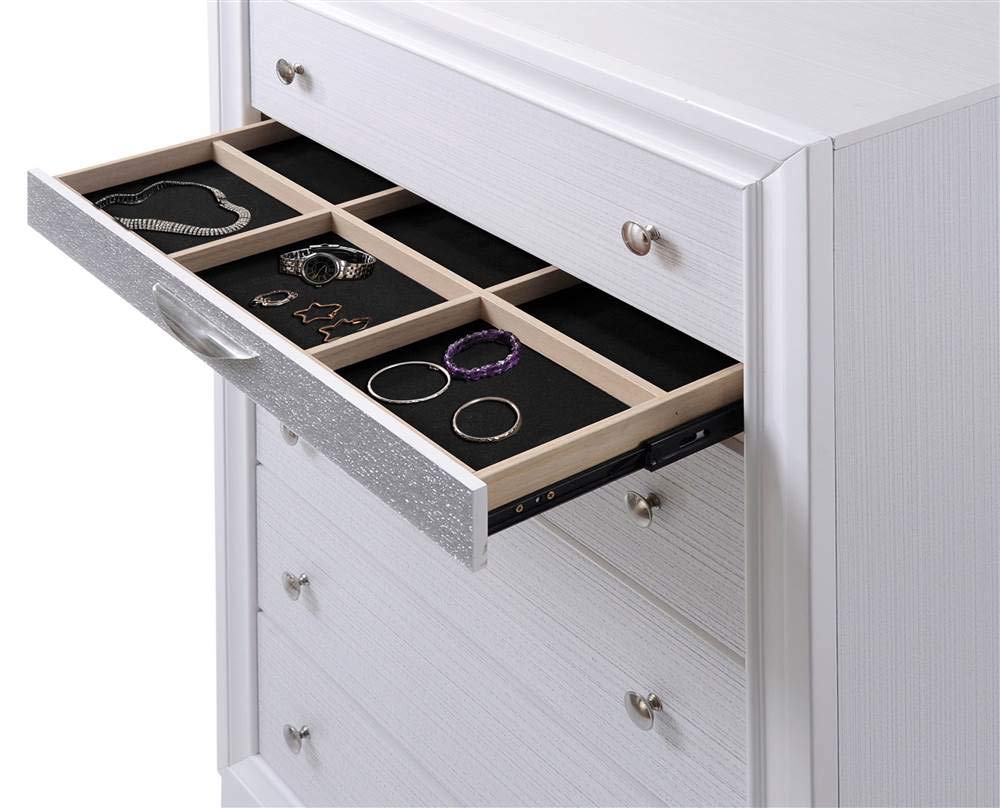 Acme Naima Wood 6-Drawers Bedroom Chest in White