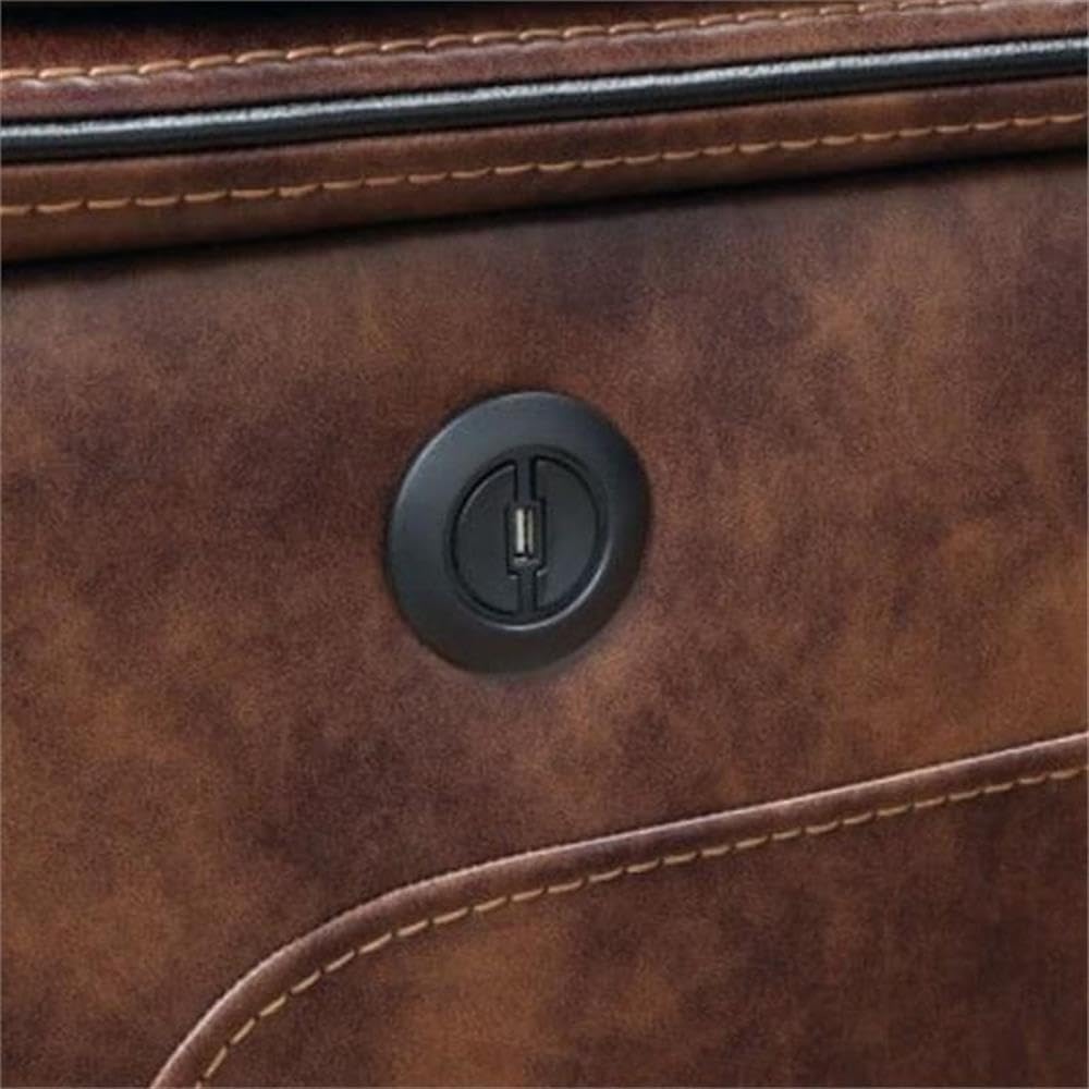 Acme Brax 6 Piece Faux Leather Reclining Sectional Set in Brown