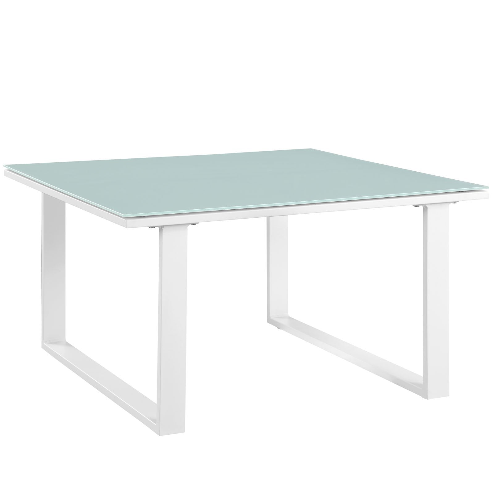 Modway Fortuna Aluminum Outdoor Patio Side Table In White
