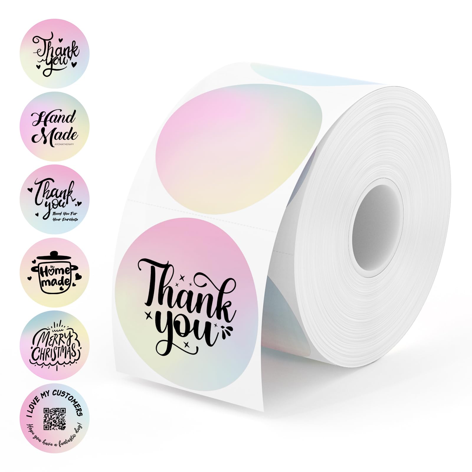 Munbyn 2 Inch Circle Thermal Sticker Labels, Direct Round Thermal Labels For Diy Logo Design, Small Businesses, Thank You Therma