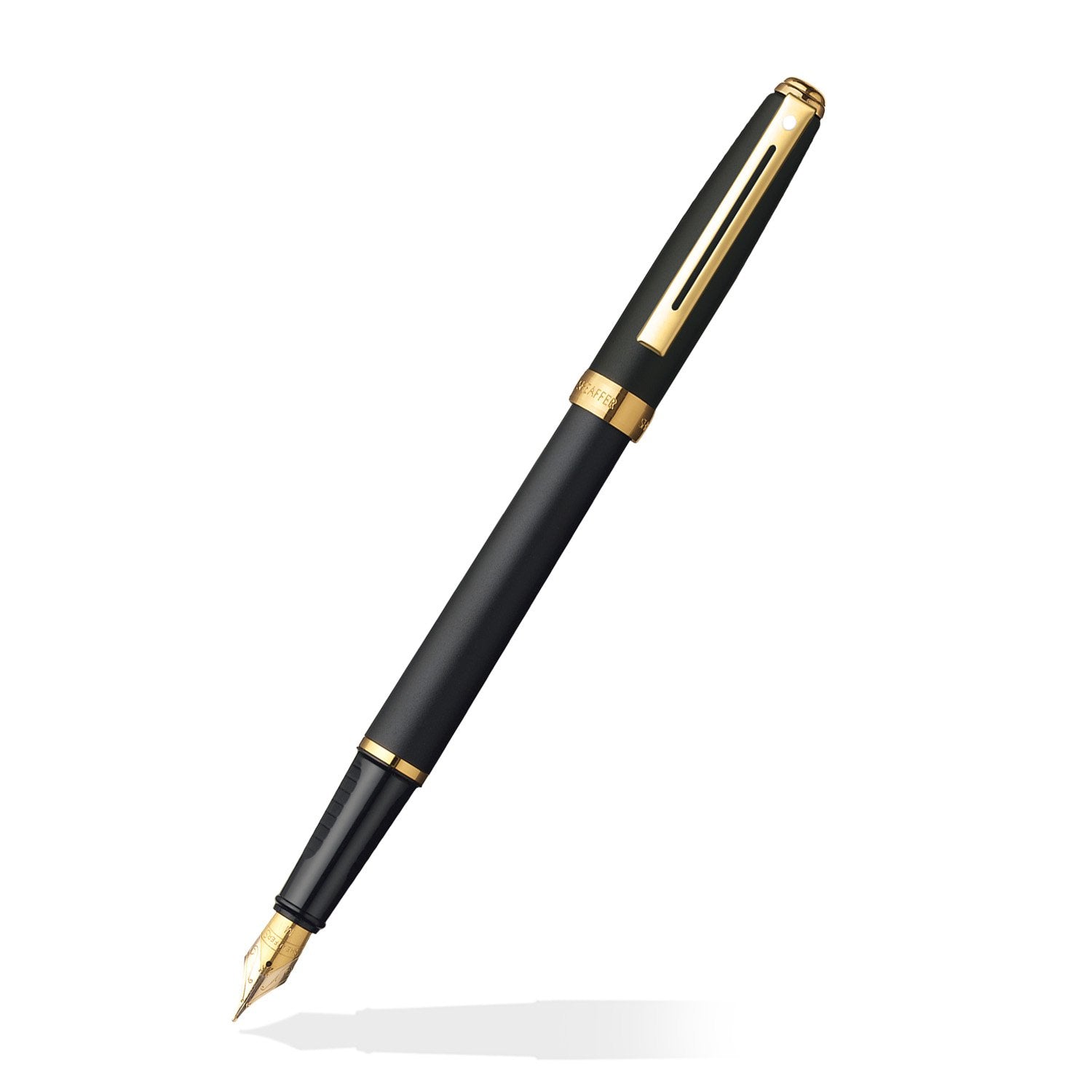 Sheaffer Prelude Black Matte Fountain Pen With 22Kt Gold-Plated Trim And Medium Nib