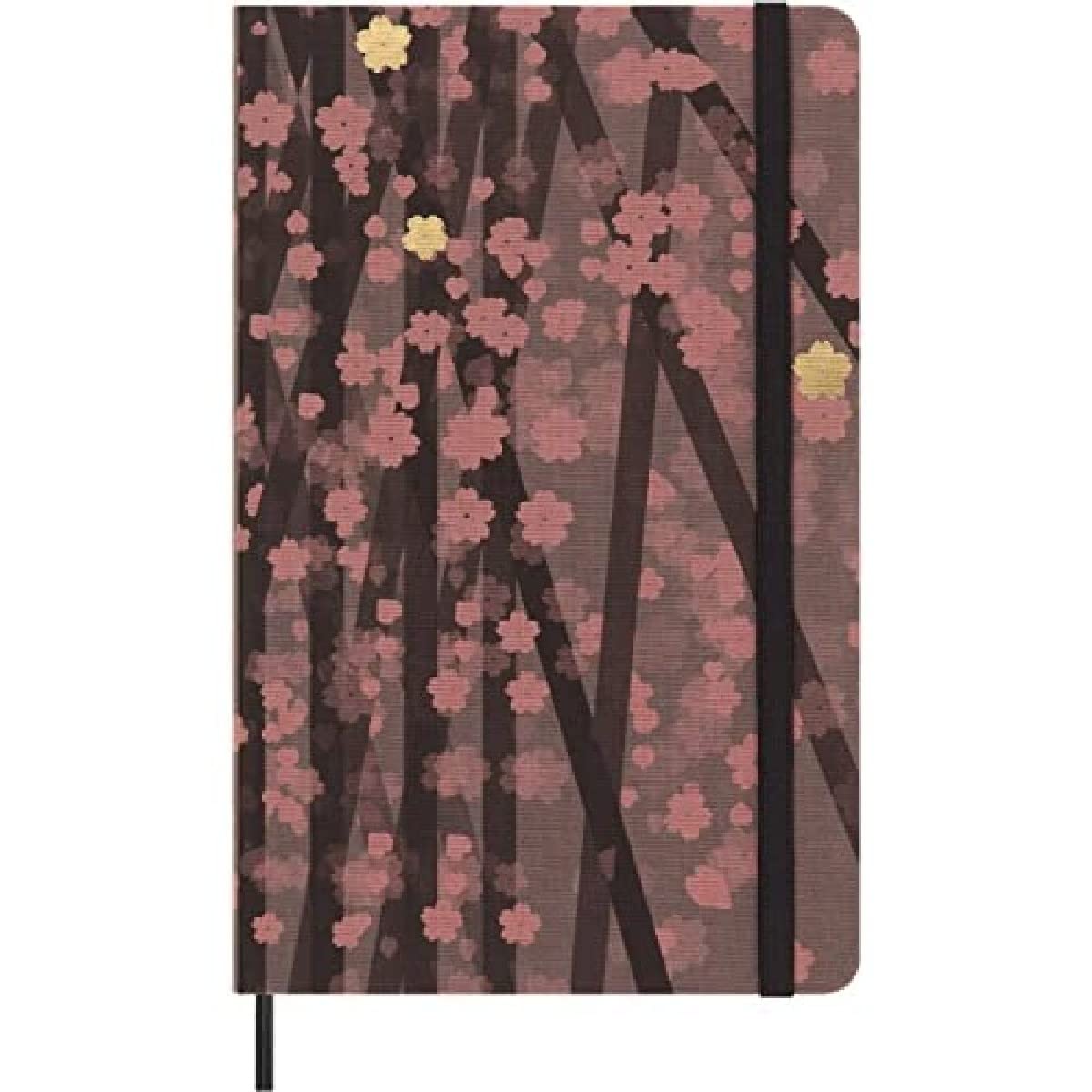 Moleskine Limited Edition Sakura Notebook, Hard Cover, Large (5' X 8.25'), Ruled/Lined, Floral, 176 Pages