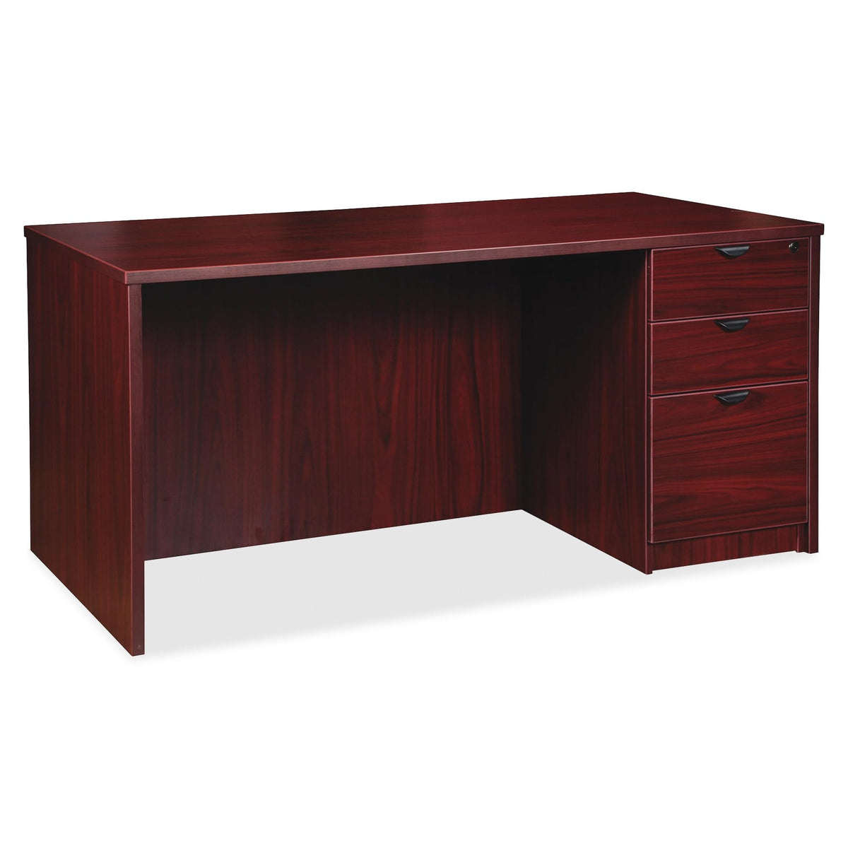 Lorell Prominence 2.0 Mahogany Laminate Box/Box/File Right-Pedestal Desk