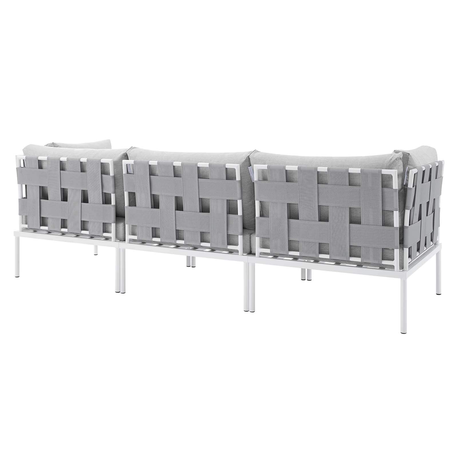 Modway EEI-4968-GRY-GRY Harmony Outdoor Patio Aluminum Sofa, Gray Gray