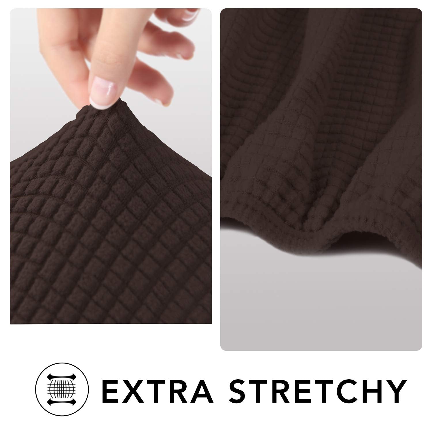 Purefit Stretch Oversized Sofa Slipcover – Spandex Jacquard Non Slip Soft Couch Sofa Cover, Washable Furniture Protector With Non Skid Foam And Elastic Bottom For Kids (Oversized Sofa, Chocolate)