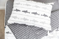 Beddy'S Great White Sharks Theme Boys Durable Zipper Bedding, Bed In A Bag For Kids, White & Gray Sheets & Comforter With Shark