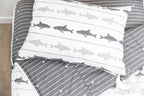 Beddy'S Great White Sharks Theme Boys Durable Zipper Bedding, Bed In A Bag For Kids, White & Gray Sheets & Comforter With Shark